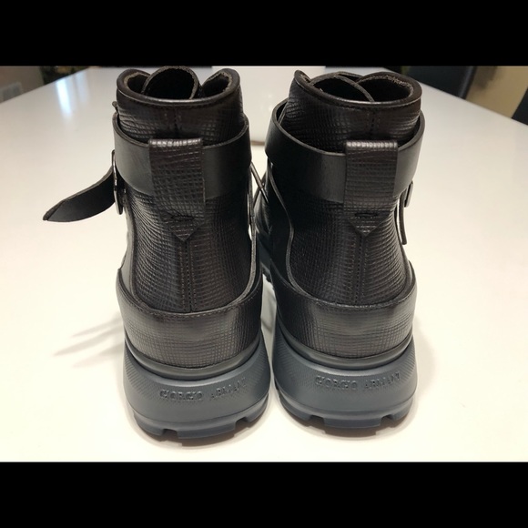 Giorgio Armani Brown Leather Ankle Boots - Picture 2 of 8